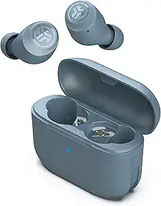 JLab Go Air Pop – best budget earbuds for iPhone 2025 with dual connect, built-in EQ modes, 32-hour battery life, and USB charging case.
